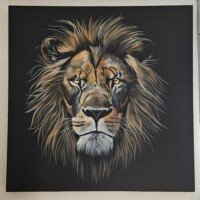 Murielle saurel lion format 1m x 1m