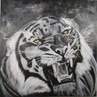 Murielle saurel tigre 80x80cm
